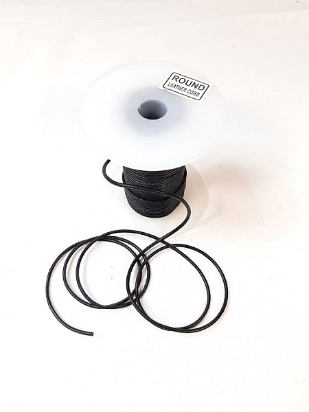 5 m rund l&aelig;rsnor diameter 2 mm svart
