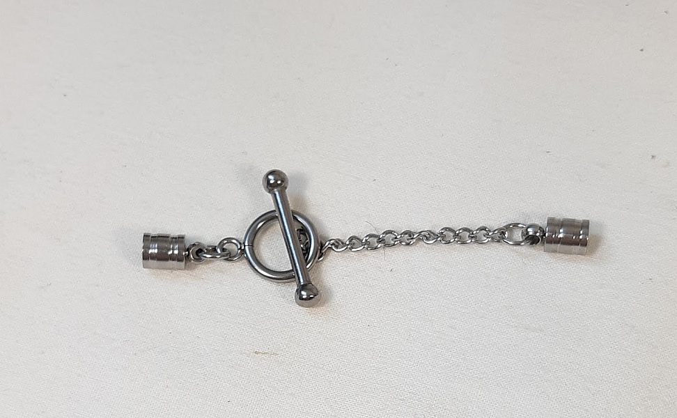 Appr&ecirc;ts bijoux: fermoir T m&eacute;tal avec embouts