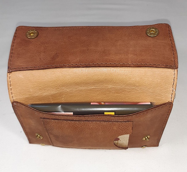 Blague &agrave; tabac cuir de ch&egrave;vre doubl&eacute;e cro&ucirc;te de porc