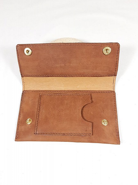 Tobaksring i glatt geiteskinn, farge Havana