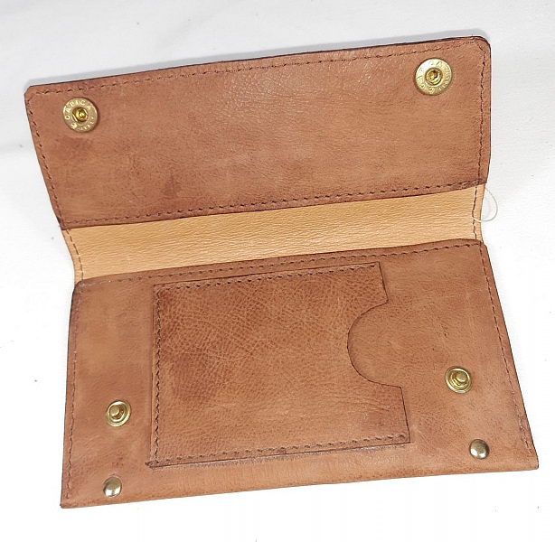 Blague &agrave; tabac cuir de ch&egrave;vre doubl&eacute;e cro&ucirc;te de porc