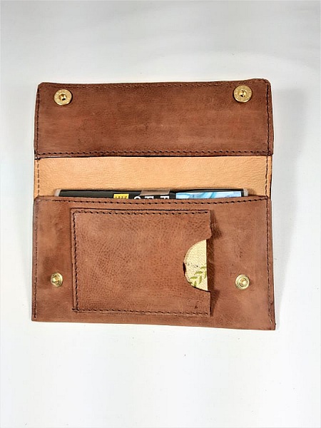 Tobaksring i glatt geiteskinn, farge Havana