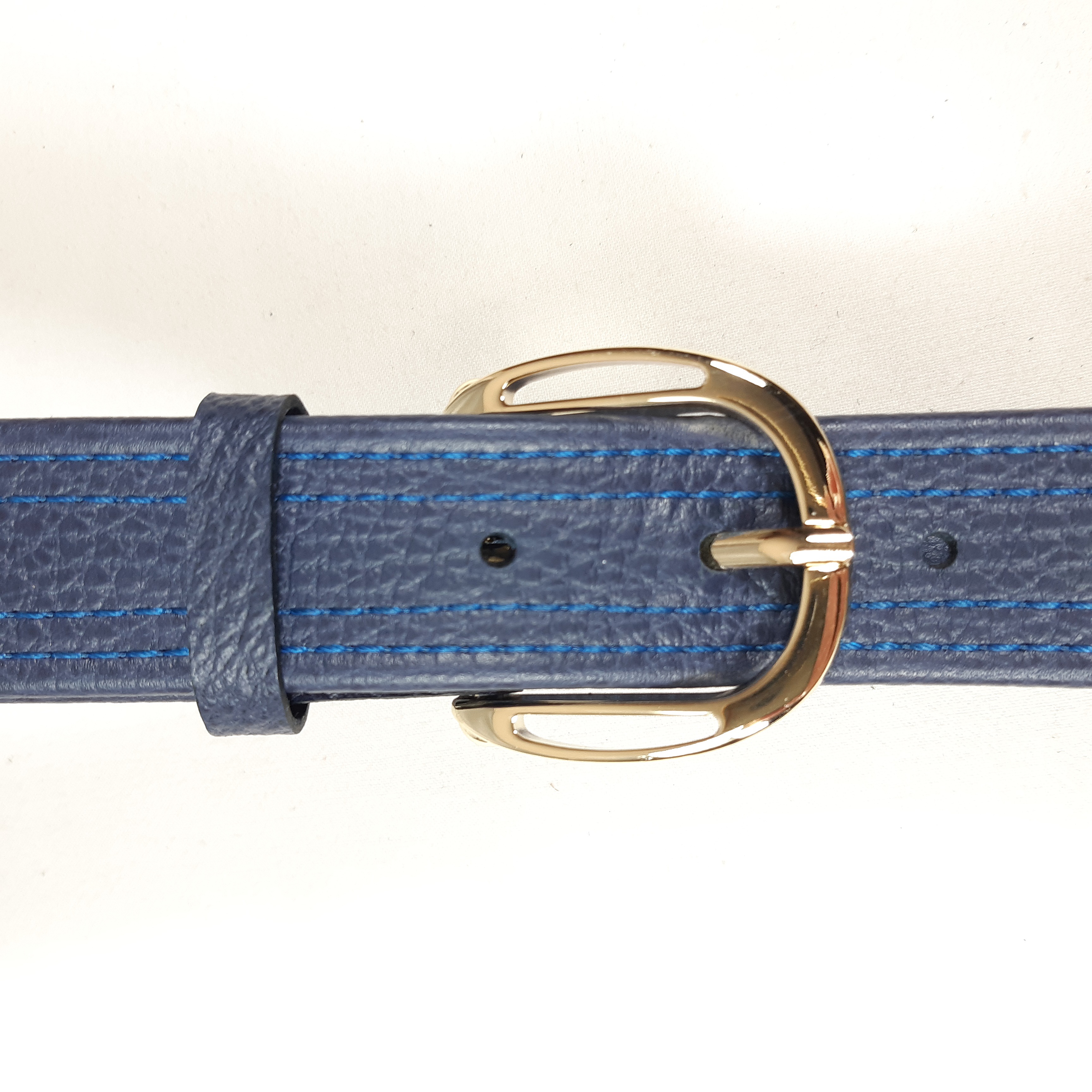 Ceinture cuir coloris bleu marine