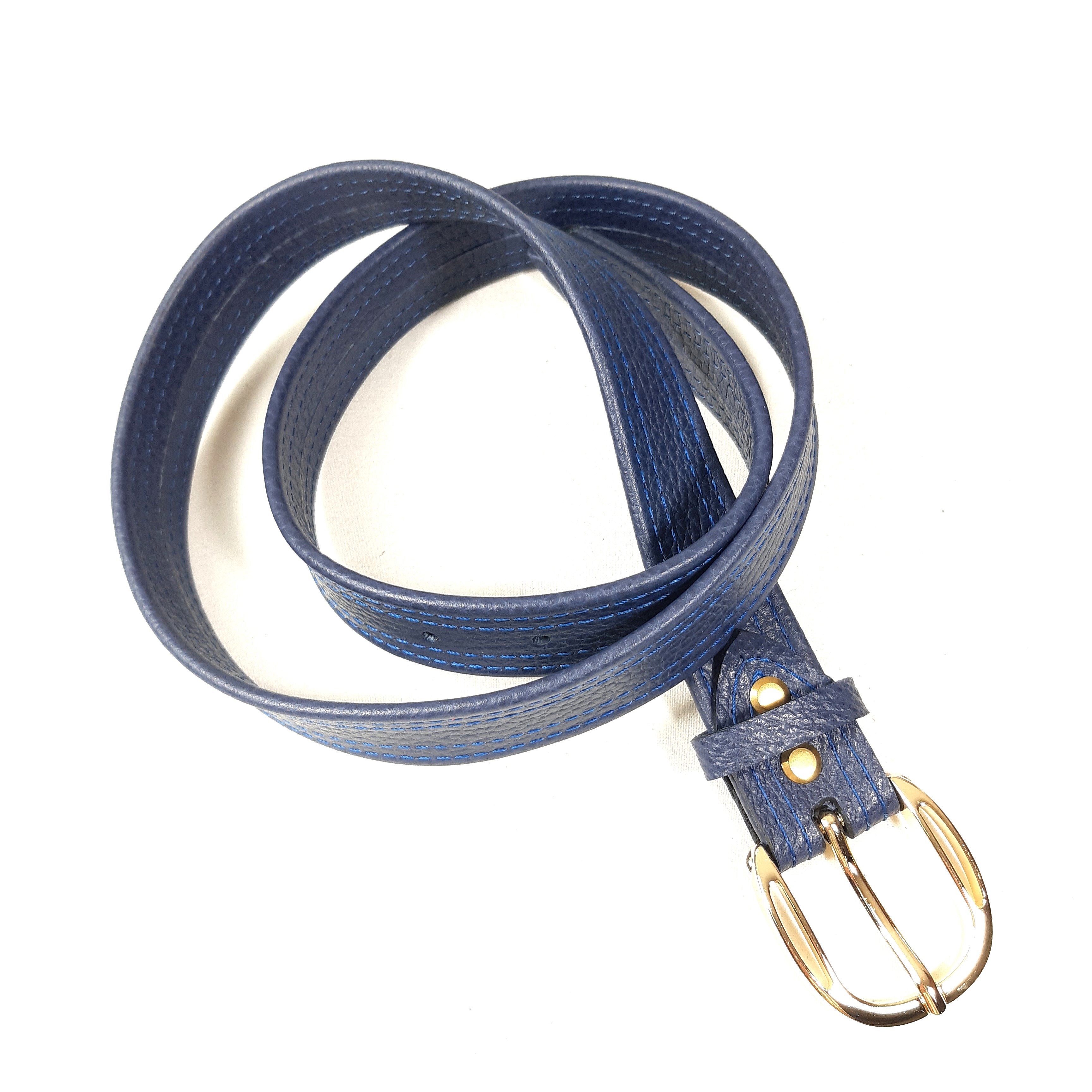 Ceinture cuir coloris bleu marine