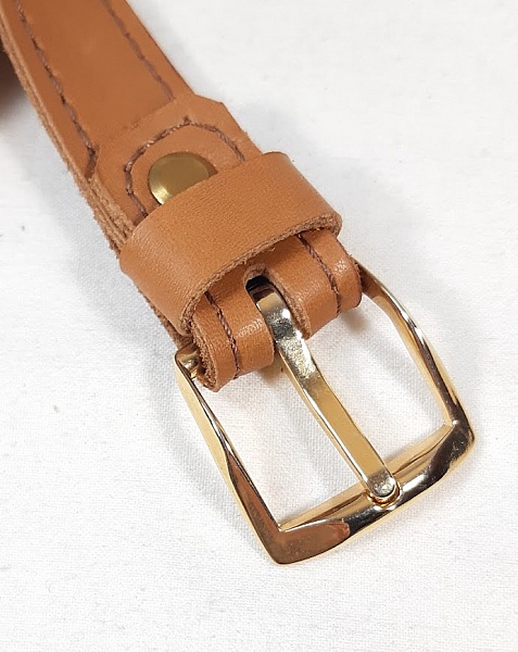 Ceinture pour Elle en cuir coloris havane