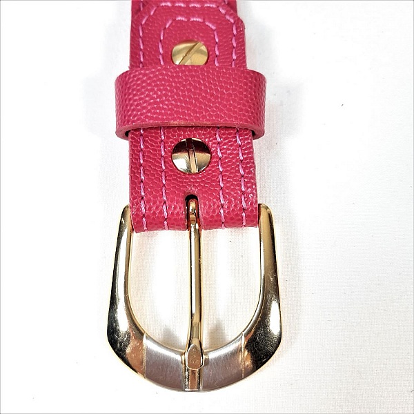 Ceinture pour Elle, cuir de vachette grain&eacute; tannage min&eacute;ral coloris rose fuchsia