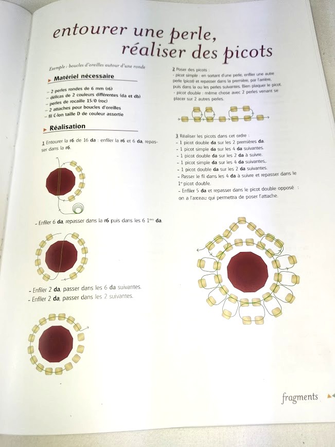 Livre bijoux tiss&eacute;s, perles &agrave; l'aiguille.