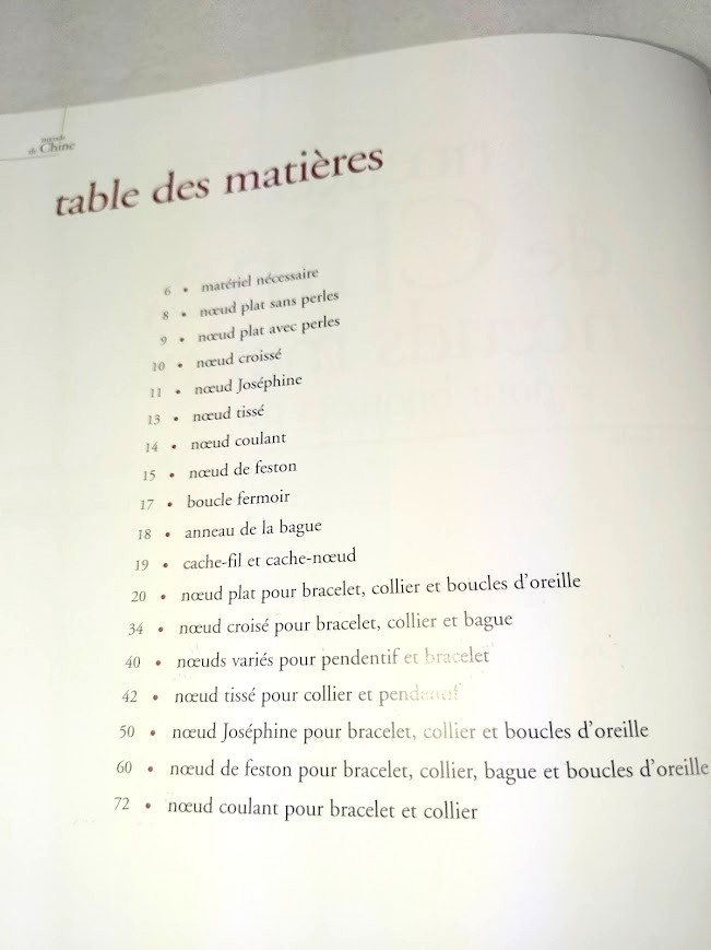 Livre "Noeuds de Chine pour bijoux et perles"