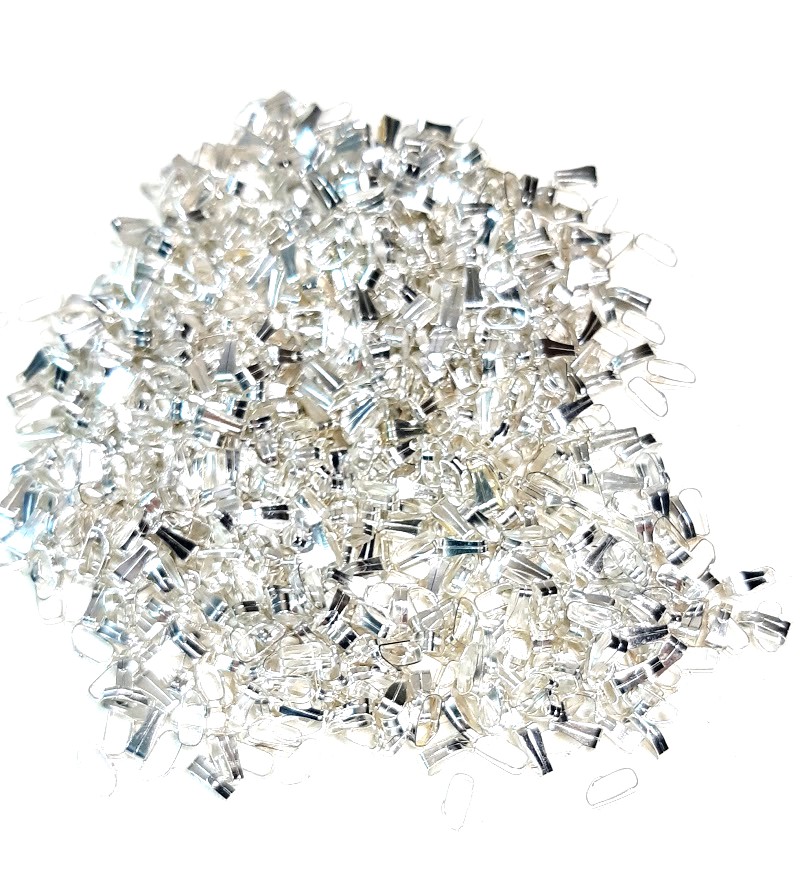 Lot de 800 petites b&eacute;li&egrave;res m&eacute;tal couleur argent