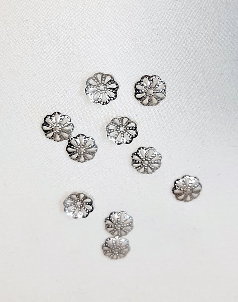 Lot de 30 coupelles diam&egrave;tre 10mm coloris argent